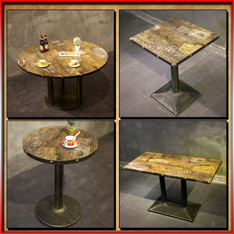 Retro Bar Café Café Fast Table West Dining Room Table Long Table Milk Tea Round Table Small Square Table Small Dining Table And Chairs