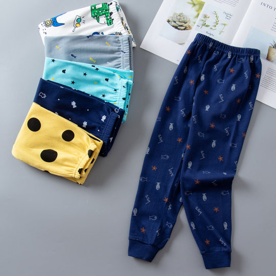 Children's autumn pants pure cotton children's underpants thin boys' cotton woolen pants boys' leggings girls' linen pants baby pajamas