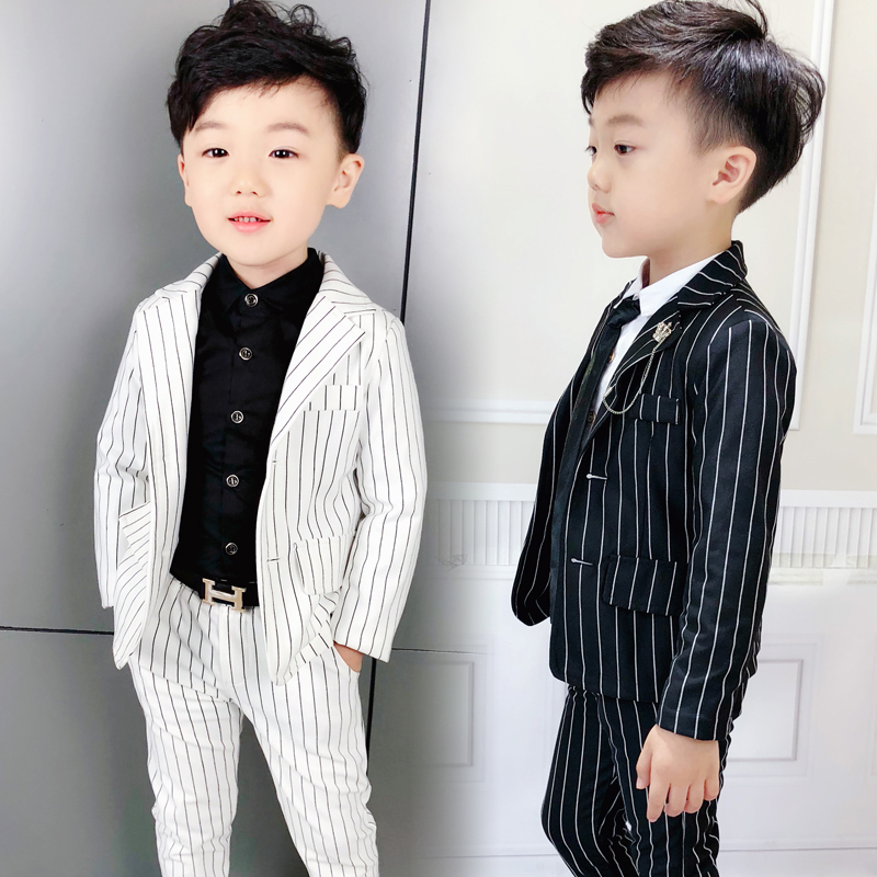 Children's suit boy's small suit suit gentleman handsome gas flower boy gown Two sets of children's clothing host show clothes