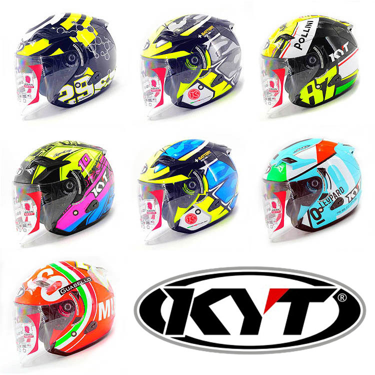 Imported KYT safety helmet locomotive semi-helmets double lenses GP riders track armor spring summer semi-covered men and women