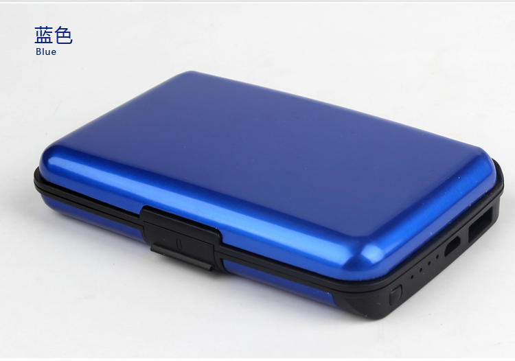 Công nghệ đổi mới kim loại chống trộm thẻ RFID gói di động sạc ví kho báu chức năng sạc thẻ gói ví tiền xu ví da bò