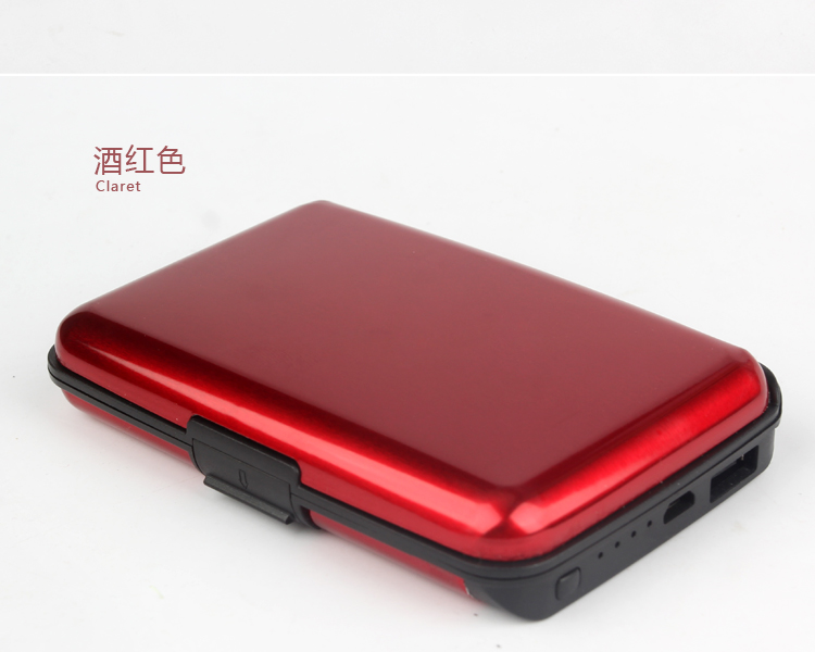 Công nghệ đổi mới kim loại chống trộm thẻ RFID gói di động sạc ví kho báu chức năng sạc thẻ gói ví tiền xu ví da bò