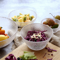 Glass salad bowl ice setting hammer bowl Japanese fruit dessert ice cream bowl snack bowl texture household tableware