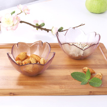 Dipped small Bowl Japanese cherry blossom glass bowl home dish vinegar soy sauce dish fruit bowl cute transparent creative tableware
