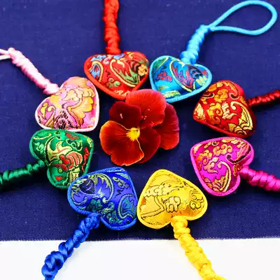 Dragon Boat Festival sachet children's peach heart love pendant can hang neck embroidery Golden sachet