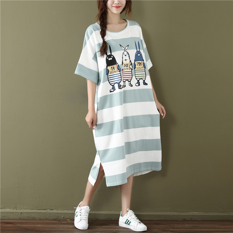 Kích thước lớn dài tay áo ngủ nữ chất béo mm200 kg mùa thu mỏng phần thời trang Đồ ngủ cotton Hàn Quốc phụ nữ mang thai dịch vụ nhà lỏng đồ ngủ voan mỏng