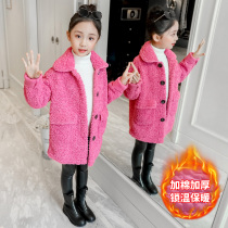 Girls coat in autumn new childrens lamb in autumn winter clothing with big boy gas thickening cotton coat paternity clothing