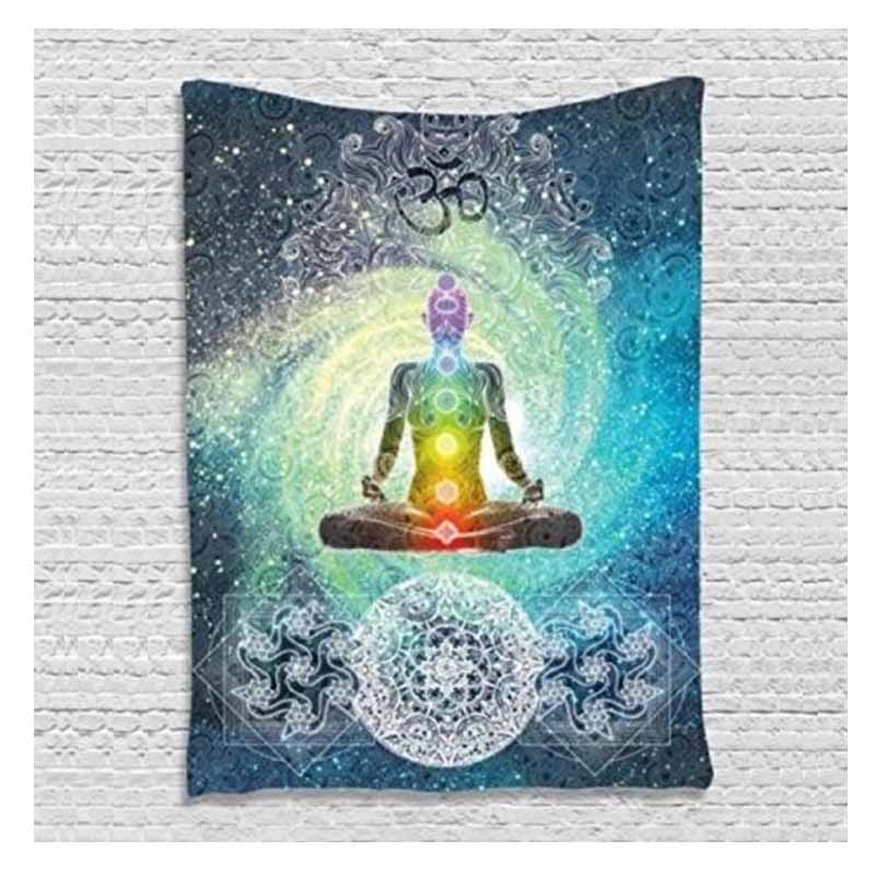 Vintage Phật Mandala Gió Tấm thảm Phòng ngủ Trang trí nội thất Thời trang Rèm vải Khăn trải bàn Khăn bông giả thảm treo tường 2m	