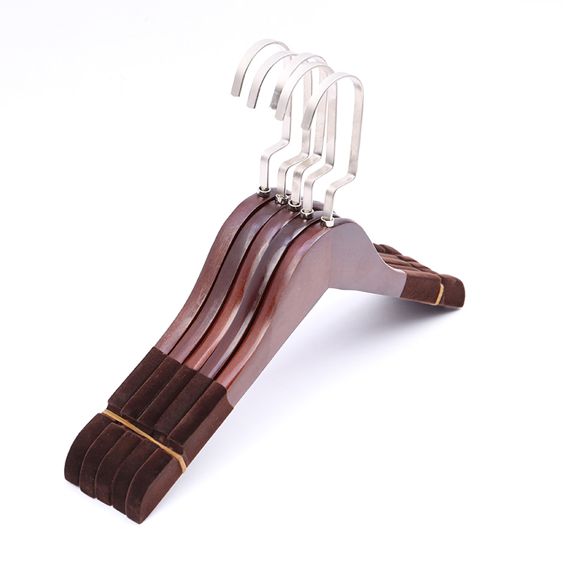 Children's clothing store display rack hanger non-slip solid wood children's clothes hanger clothes hanger trousers clip retro children's clothes wooden clothes hanger