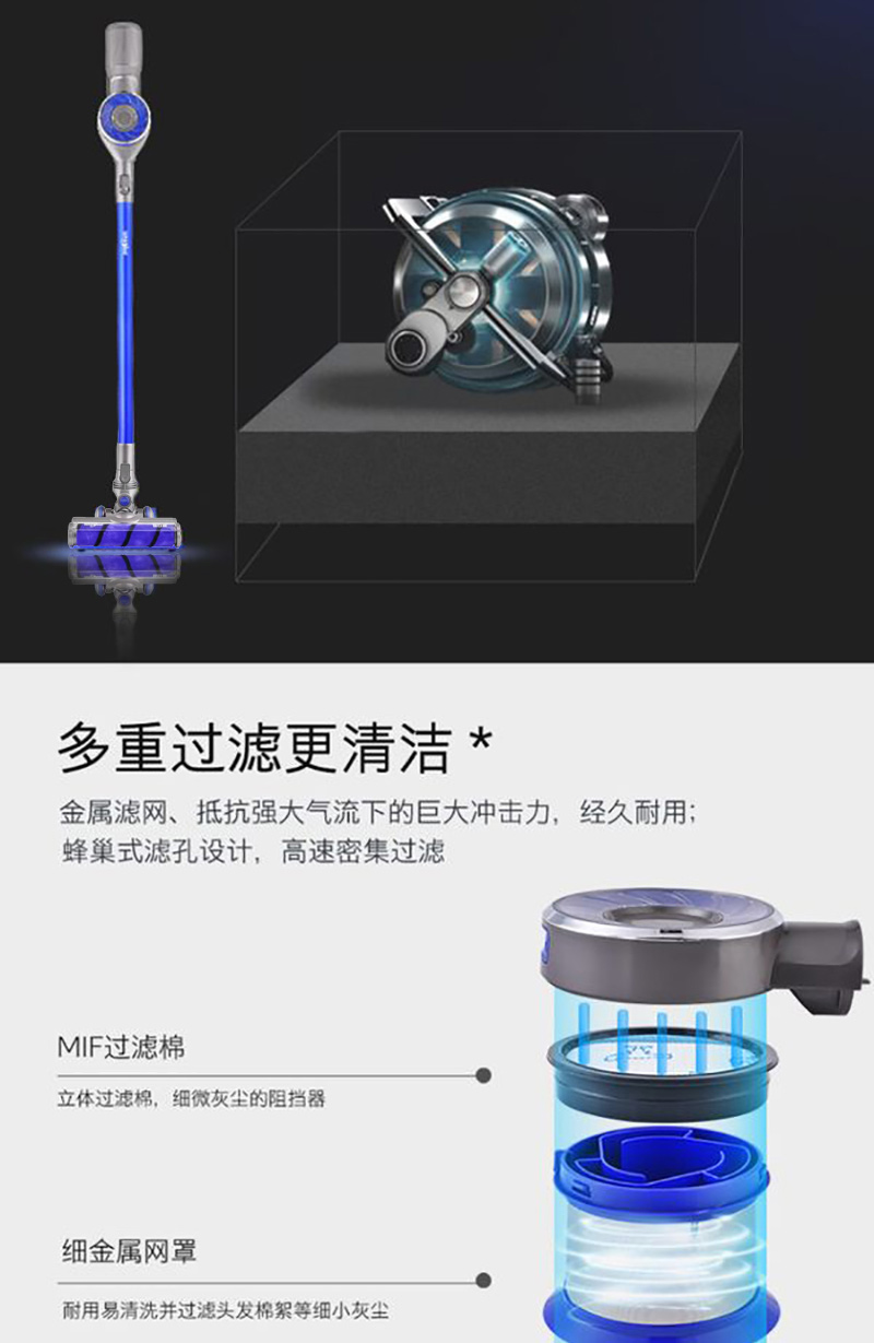 Máy hút bụi không dây Whirlpool của Mỹ sạc điện cầm tay siêu nhỏ cực kỳ êm ái ngoài công suất cao P8 - Máy hút bụi máy hút bụi ô tô xiaomi