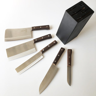 Xman+ Stock 5-Piece Stainless Steel Knife Set for Home Use, Including Slicing Knife, Bone Chopping Knife, and Vegetable Knife. Clearance Items with Minor Flaws