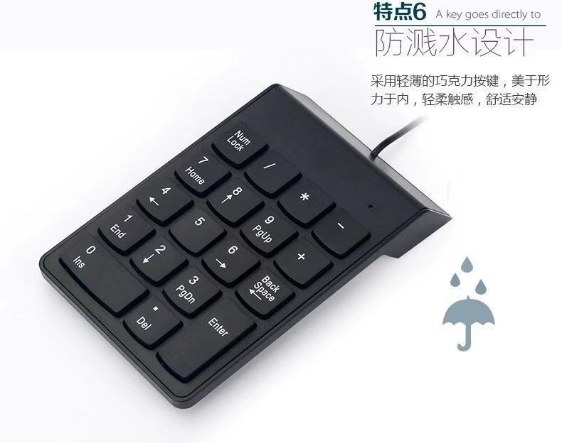 External Numeric Keypad Financial Numeric Keypad (No Switching, No Conflict) Wired Keyboard