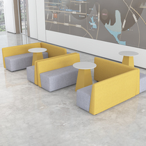 Customized creative simple modern office sofa reception room company rest area leisure waiting long booth