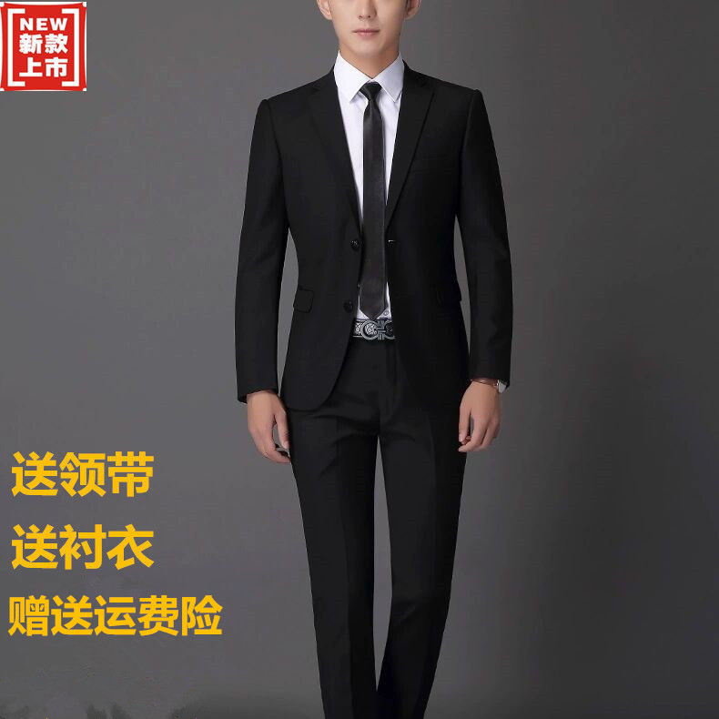 Suit suit Men's spring and summer business work clothes Slim professional formal dress Student interview jacket Wedding best man suit