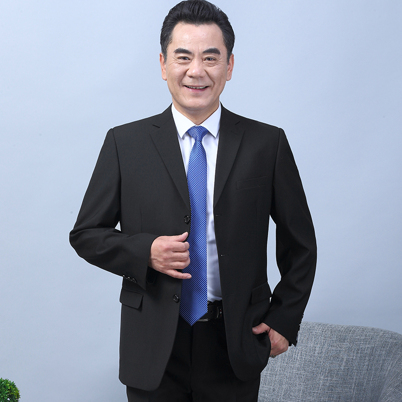 Spring Autumn Middle-aged Loose Men Casual Western Suit Jacket Middle Aged Dad Clothes Business Single Piece Suit Men's Blouse