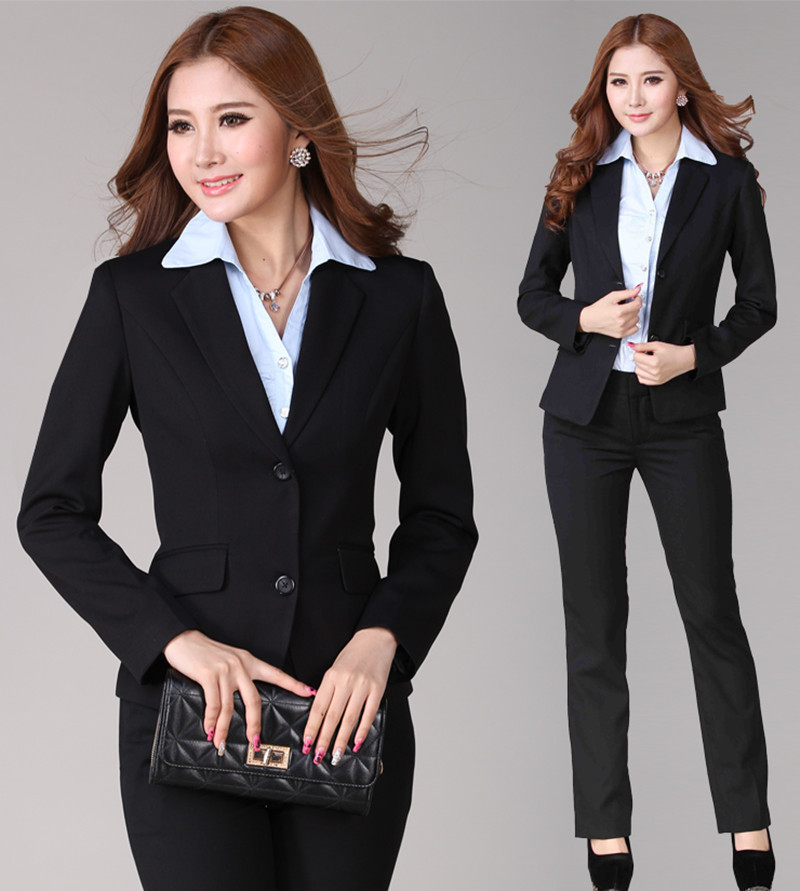 Middle Aged Lady Bank To Work West Clothing 4S Store Sales Manager Spring Autumn Professional Dress With Long Sleeve Suit Work Suit