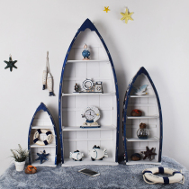 Marine style wooden home ship-shaped cabinet three-piece set combination standing cabinet bookcase childrens room decoration storage cabinet