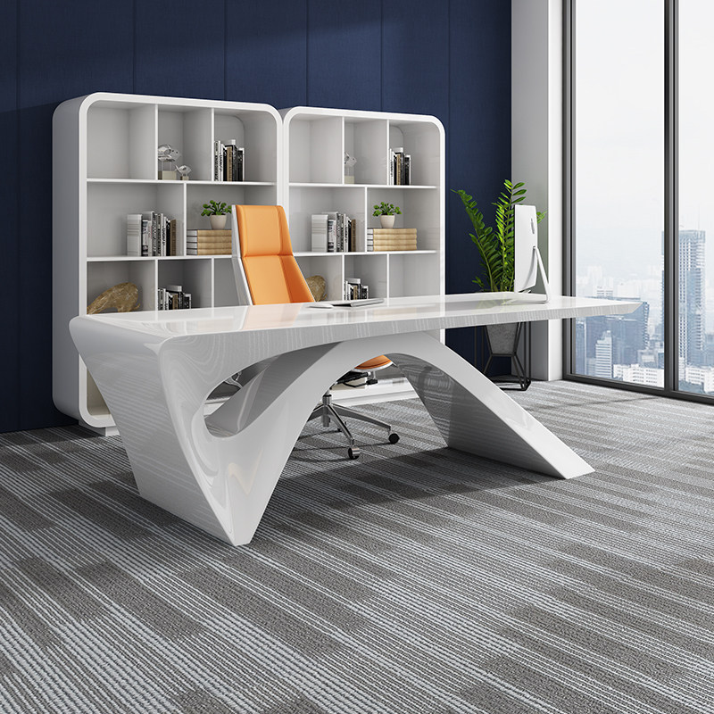 Paint desk simple modern medical beauty consultation table White creative designer desk light luxury manager table and chair