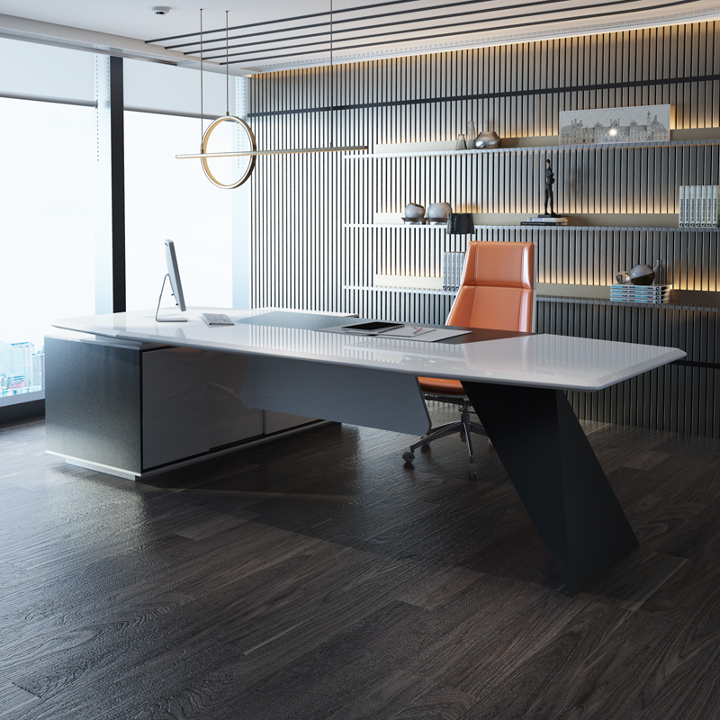 Fashion Baked Lacquer Boss Table Presidents Table Minima Modern Upscale Atmospheric Big Bandai Light Extravagant Boss Desk Chair