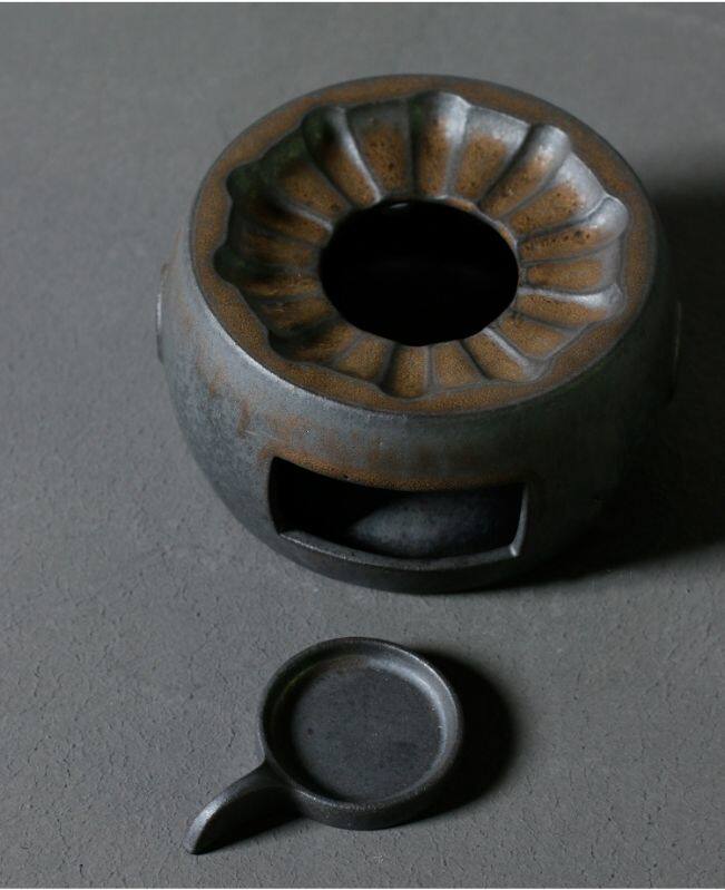 Song Dynasty tea roasting tea table tea making furnace crude pottery candle alcohol lamp tea furnace black pottery heating furnace roasting tea table