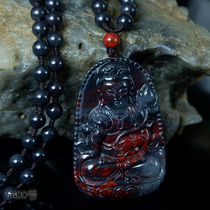 Hongyu Building Guilin Chicken blood jade Ping An brand necklace Guanyin jade brand Guanshiyin Bodhisattva Qiankun material chicken blood jade 5400