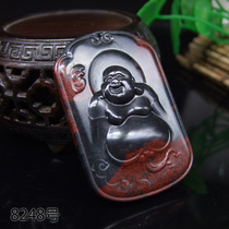 Guilin chicken blood Jade chicken blood stone Qiankun material Ping An brand Maitreya Buddha smile Buddha big belly Buddha pendant men and women