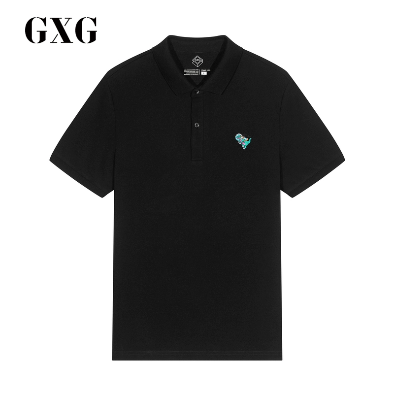 Quần áo nam GXG hè mới thêu thời trang nam in áo ngắn tay POLO # GY124408C - Polo