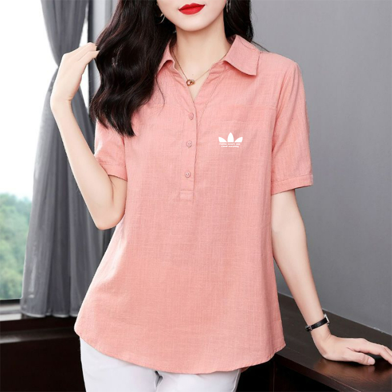 Sports Clover Casual Short-Sleeved Shirt for Women, Summer 2026 New Style, Elegant Top for Petite Women, Pure Cotton T-Shirt Sports Clover Casual Short-Sleeved Shirt for Women, Summer 2026 New Style, Elegant Top for Petite Women, Pure Cotton T-Shirt