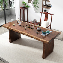 Tea table Solid wood large board Tea table and chair combination New Chinese living room household small modern Zen tea set one