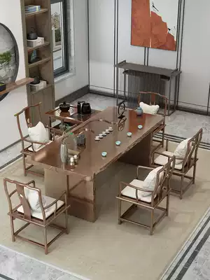New Chinese style solid wood tea table and chair combination home kung fu small coffee table simple modern office tea table living room