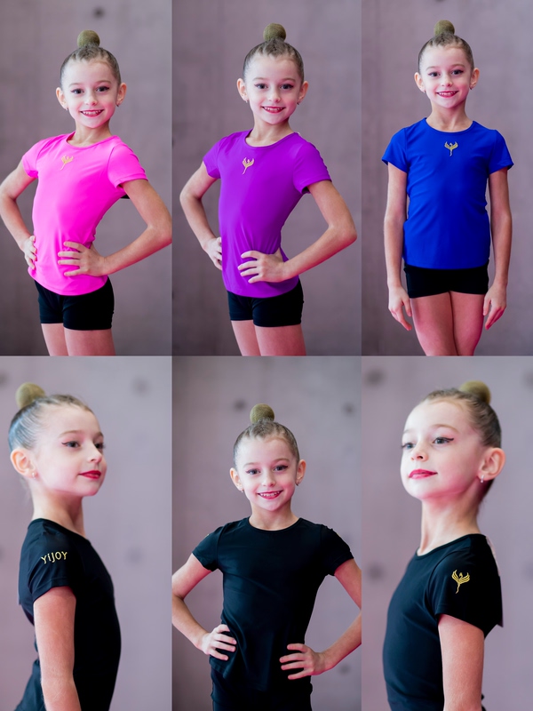 Yijoy Artistic Gymnastics Training Clothes Short-Sleeved T-Shirt Sportswear (Can Be Purchased One Size Larger)