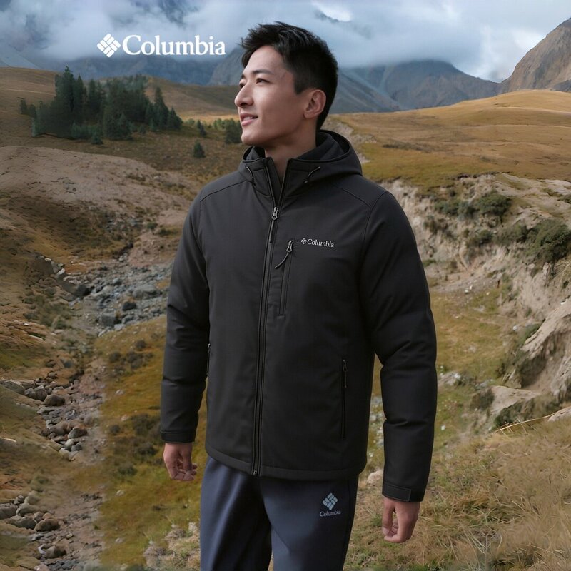 Columbia Outdoor Men's 26 New Style Fleece-Lined Warm and Breathable Hooded Cotton Jacket We3784 Columbia Outdoor Men's 26 New Style Fleece-Lined Warm and Breathable Hooded Cotton Jacket We3784