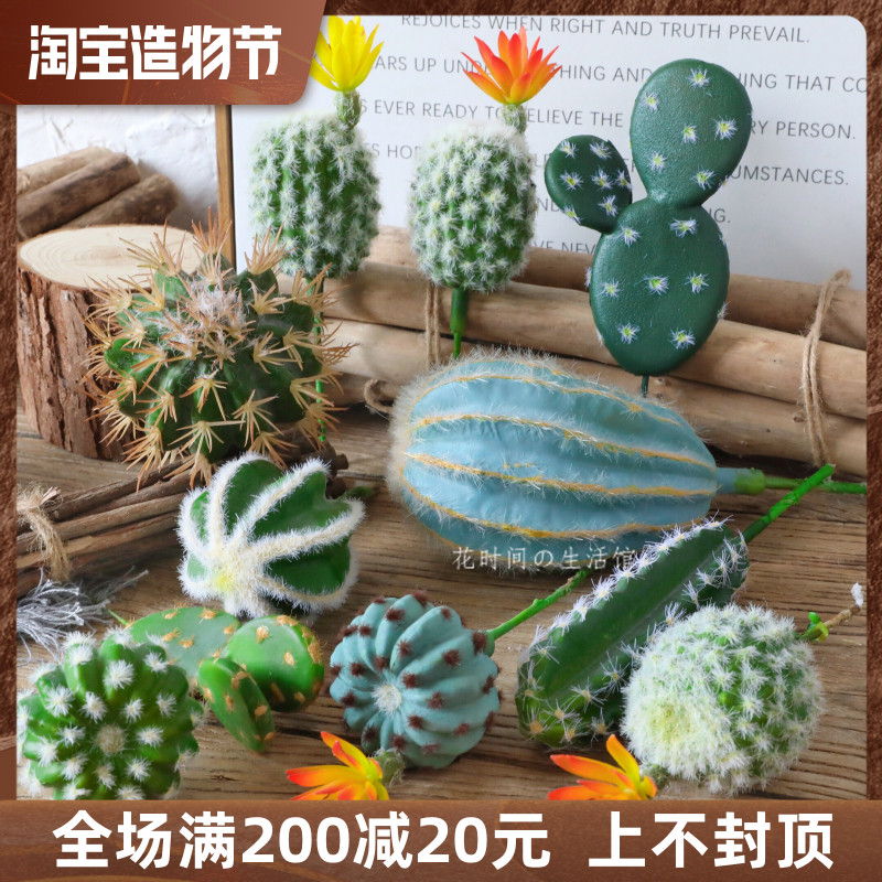 Simulation succulents cactus fairy column ornaments Fake flower combination set ins Nordic style home decoration