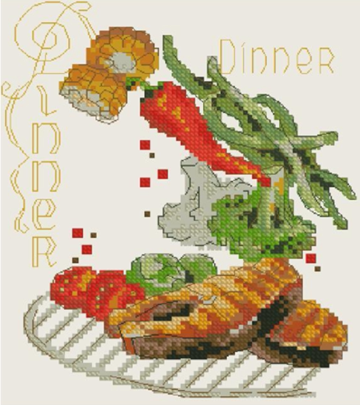 (Cat Cat Embroidery Workshop) R Line self-matching pieces-Riolis 1686 delicious dinner