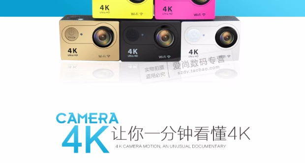 4K HD wifi ngoài trời thể thao không thấm nước camera kỹ thuật số lặn du lịch nhỏ dưới một góc rộng camera DV chụp ảnh tự sướng - Máy quay video kỹ thuật số