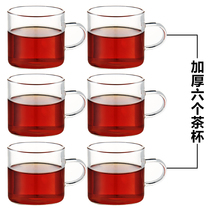 Shangli Boiled Tea Ware Black Tea Glass Thickened High Boron Silicon Kung Fu Tea Cup Six Pieces Of Flower Tea Cup Accessories