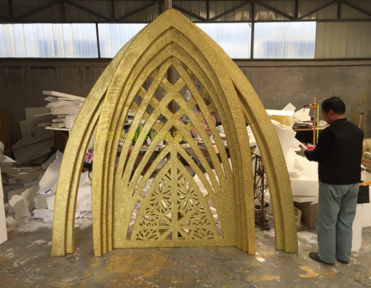 Wedding Celebration Castle Foam Sculpture High-end Wedding Stage Bubble Carving Props for a meritocratic and luxurious arch stage background