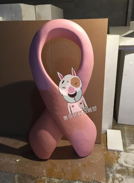 Foam Sculpture Pink Ribbon with public interest activities props