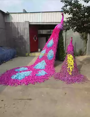 Foam sculpture silk peacock flower Peacock Phoenix Wedding Garden Mall Festival Christmas large sculpture