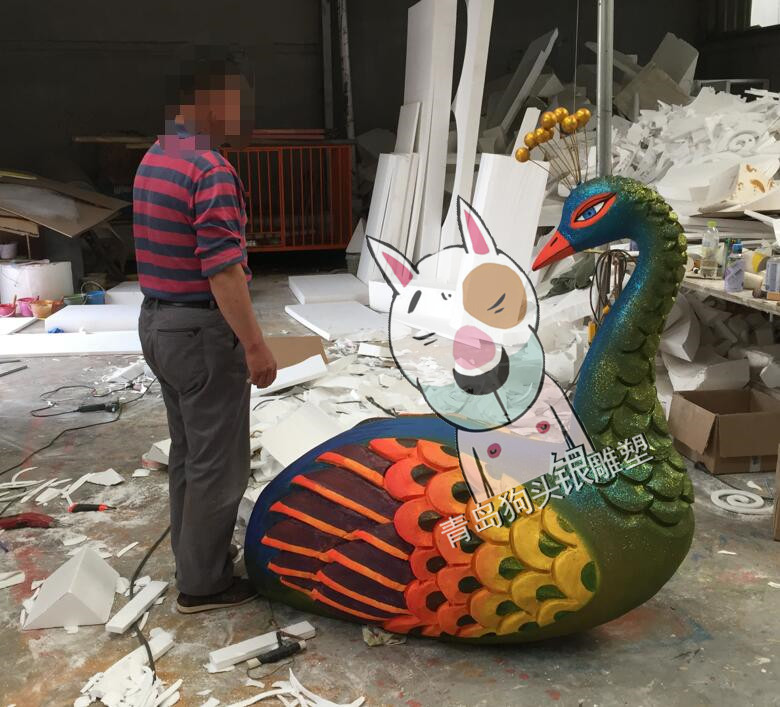 Floral Foam Sculpture Silk Flower Wedding Celebration Wedding Festival Christmas Mall Sample House Display Center Shop Windows Large Peacock Phoenix