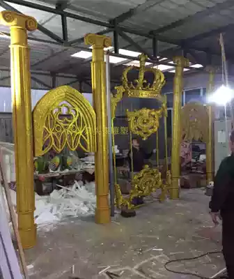 Foam sculpture wedding retro Roman column golden glitter antique column can do old stage festival Christmas beauty