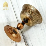 Масляная лампа, держатель лампы, позолоченная медь, резьба, лотос, восемь, благоприятный держатель масляной лампы, семь звезд, всегда яркая ретро-подставка для лампы, 7 см