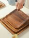 Retro Simple Solid Wood Tray Rectangular Household Acacia Wood Plate Dining Plate Wooden Plate Coffee Tea Cup Plate