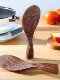Creative Natural Teak Wood Unpainted Solid Wood Fish-Shaped Small Rice Spoon, Thickened and Can Stand, Rice Serving Spoon, Rice Cooker Spoon, Household Spoon