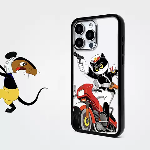 Vintage Cartoon Cat Police Chase iPhone Case for iPhone 17, 16, 15, 14 and 13