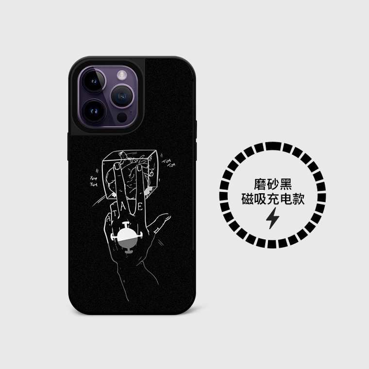 Hand Illustration Fidget Spinner Line Art Anime iPhone Case