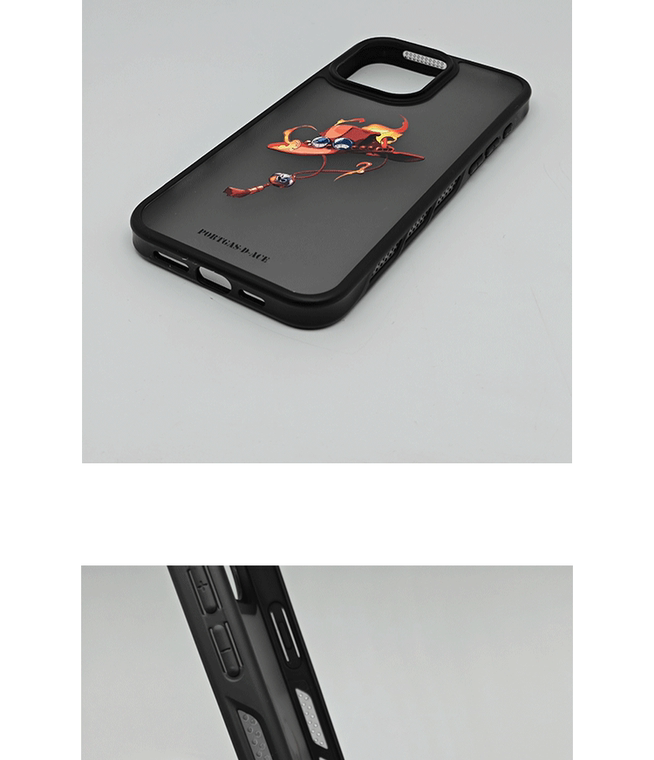 One Piece Ace Flames Hat Black iPhone Case