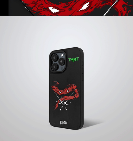 TMNT Red Raphael Ninja Turtles Matte Black MagSafe iPhone Case