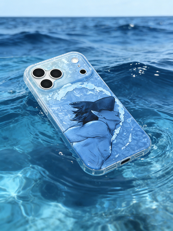 Dark Haired Elf Blue Water Anime iPhone Case