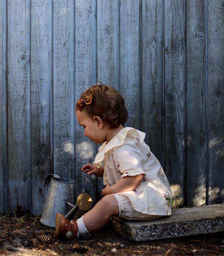 Denmark Konges Slojd new baby organic cotton short sleeve coat shorts 30% off